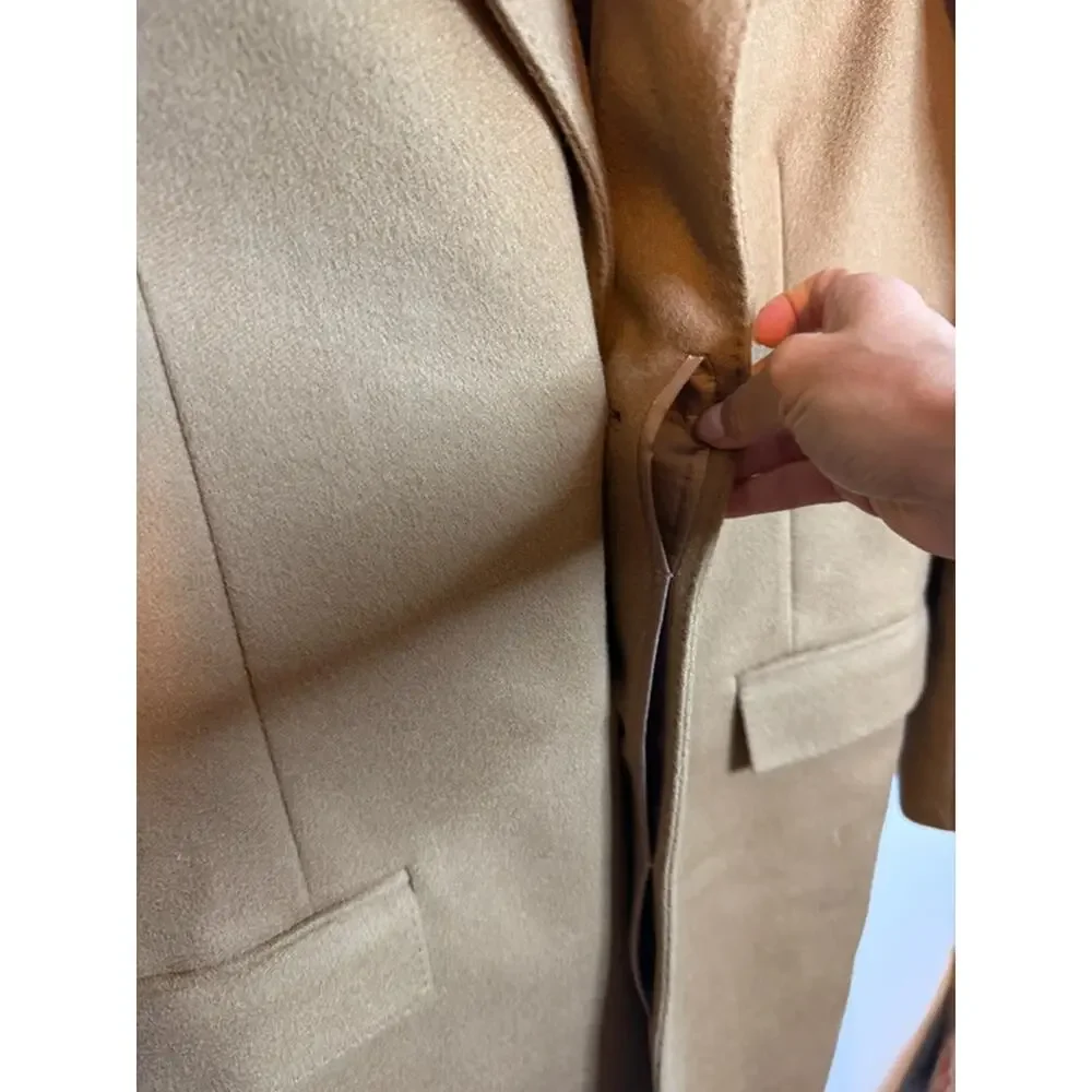 NWT J.Crew Mens Tan Wool Cashmere Trench Coat